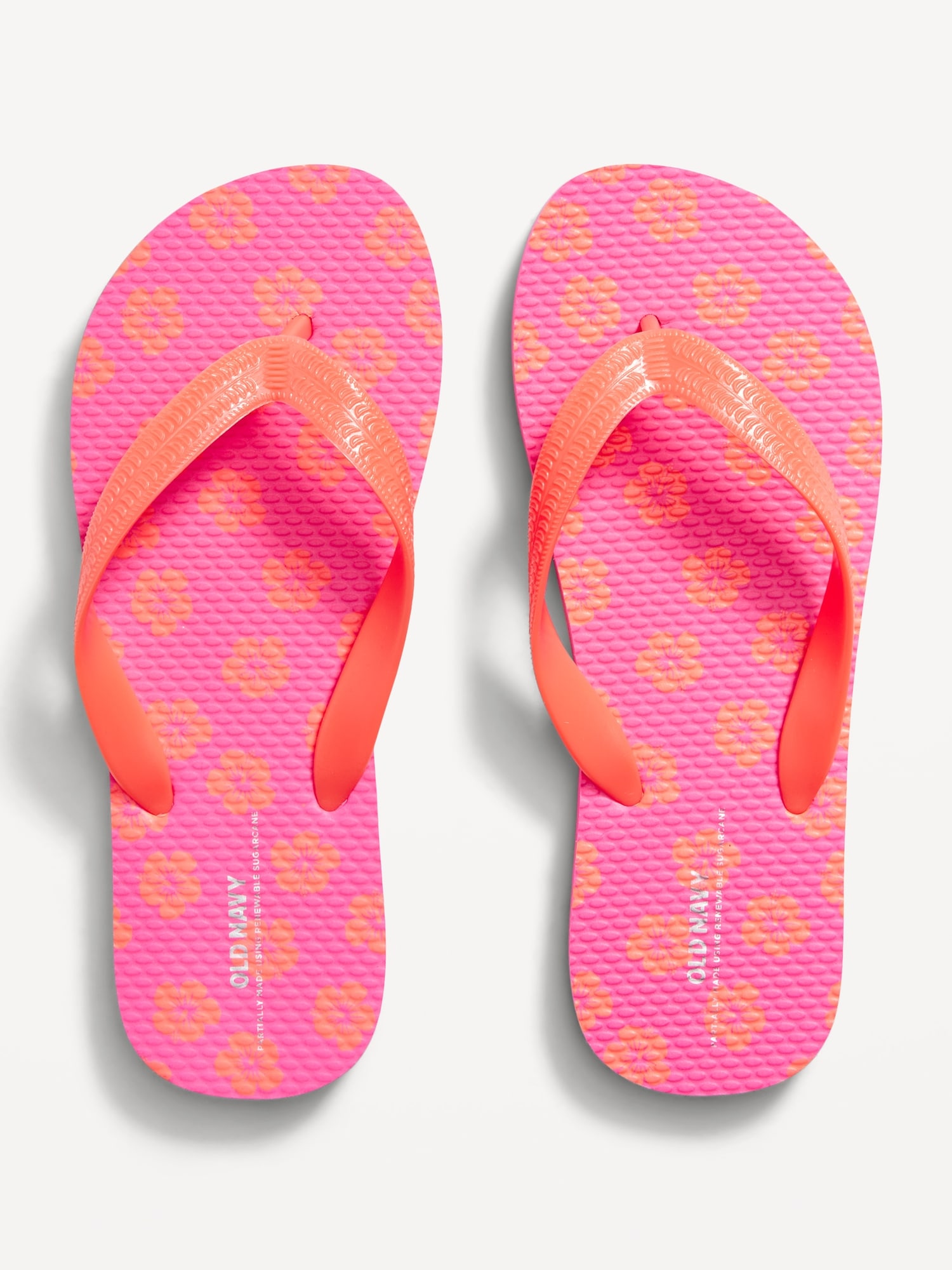 Old Navy Printed Flip-Flop Sandals for Girls (Partially Plant-Based) pink. 1