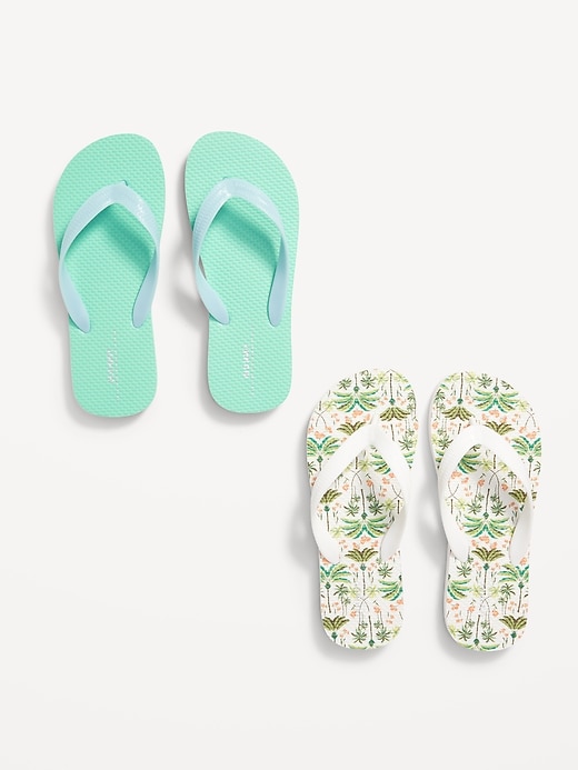View large product image 1 of 2. 2-Pack Flip-Flop Sandals for Girls (Partially Plant-Based)