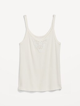 H&M+ Lace-trimmed Tank Top - Black - Ladies