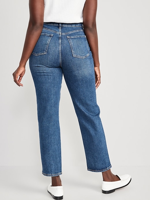 Image number 6 showing, Curvy Extra High-Waisted Button-Fly Straight Jeans