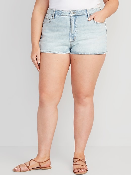 Image number 7 showing, High-Waisted OG Straight Super-Short Jean Shorts -- 1.5-inch inseam
