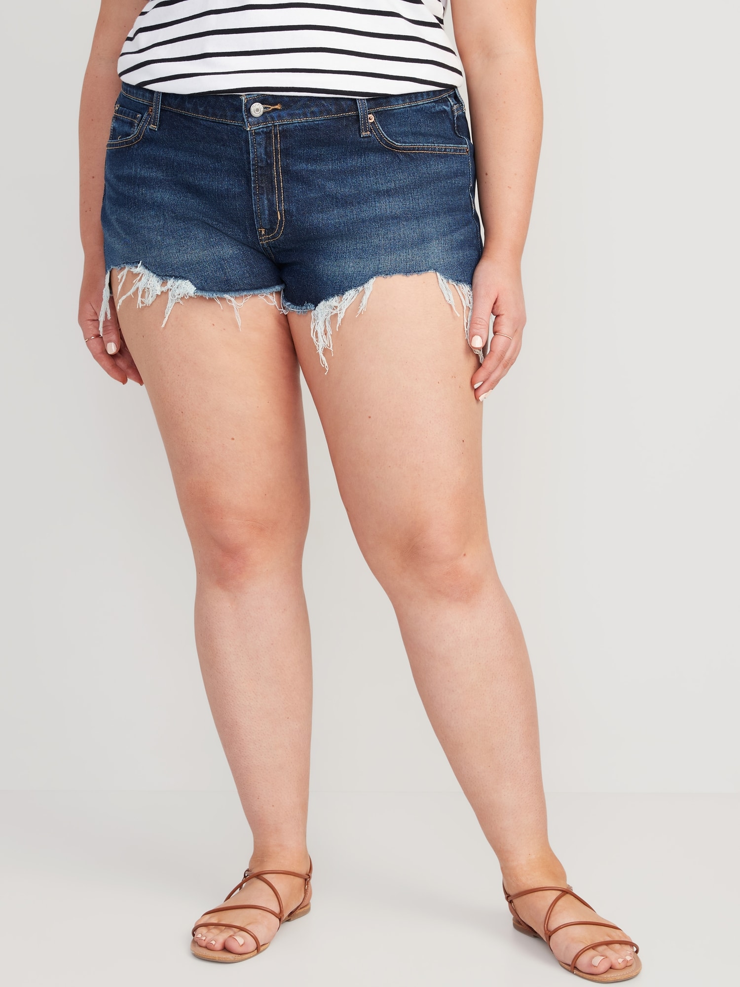 Low-Rise OG Straight Super-Short Cut-Off Jean Shorts -- 1.5-inch inseam