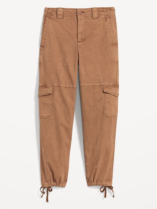 Image number 4 showing, High-Waisted Barrel-Leg Cargo Ankle Pants