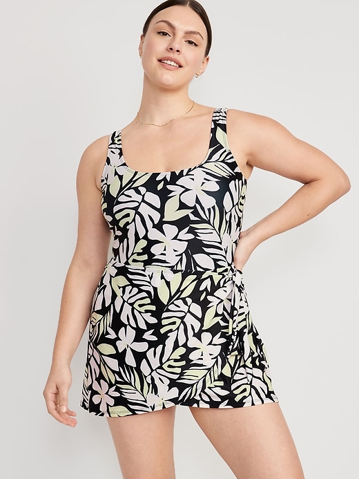 Image number 5 showing, Wrap-Front Swim Dress