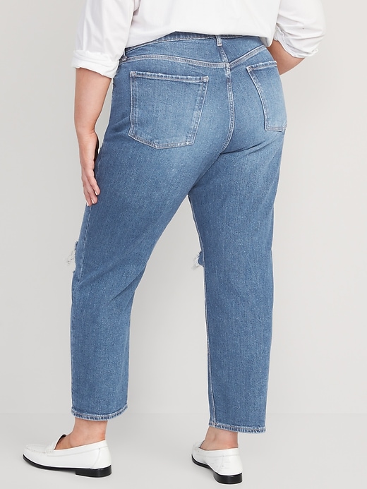 Extra High-Waisted Sky-Hi Straight Button-Fly Ripped Jeans | Old Navy