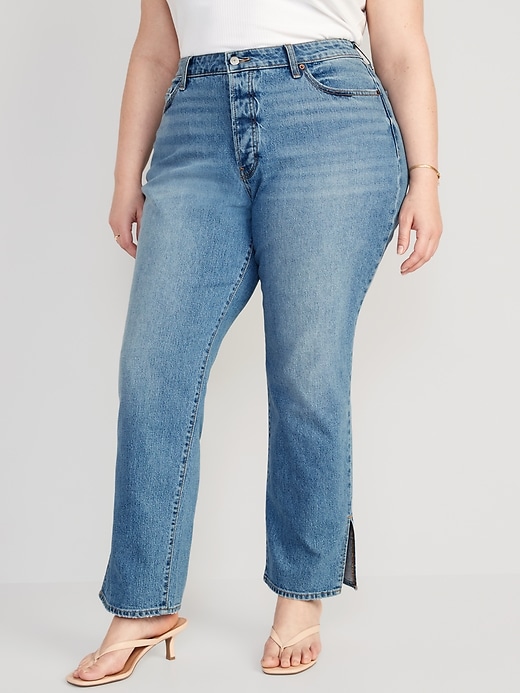 Image number 7 showing, Curvy High-Waisted Button-Fly OG Loose Side-Slit Jeans