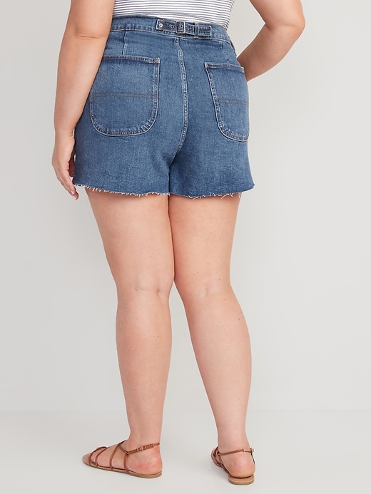Image number 8 showing, Higher High-Waisted Cut-Off Jean Shorts -- 3-inch inseam