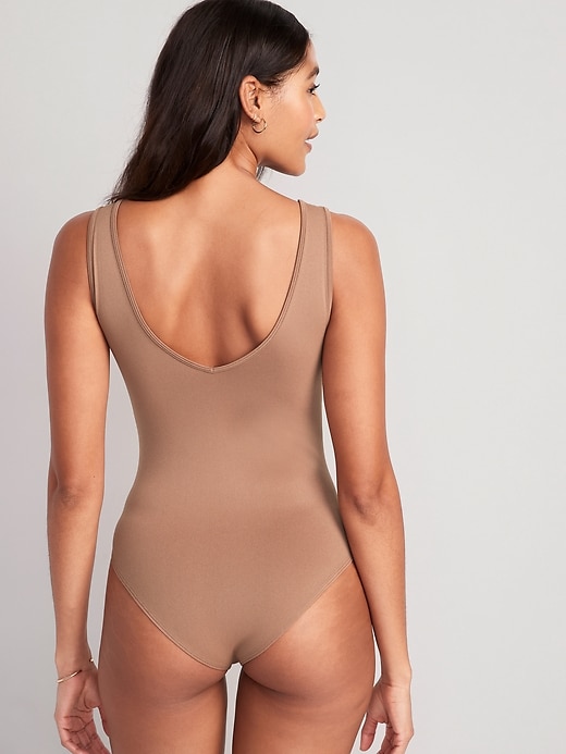 View large product image 2 of 8. Seamless V-Neck Tank Bodysuit