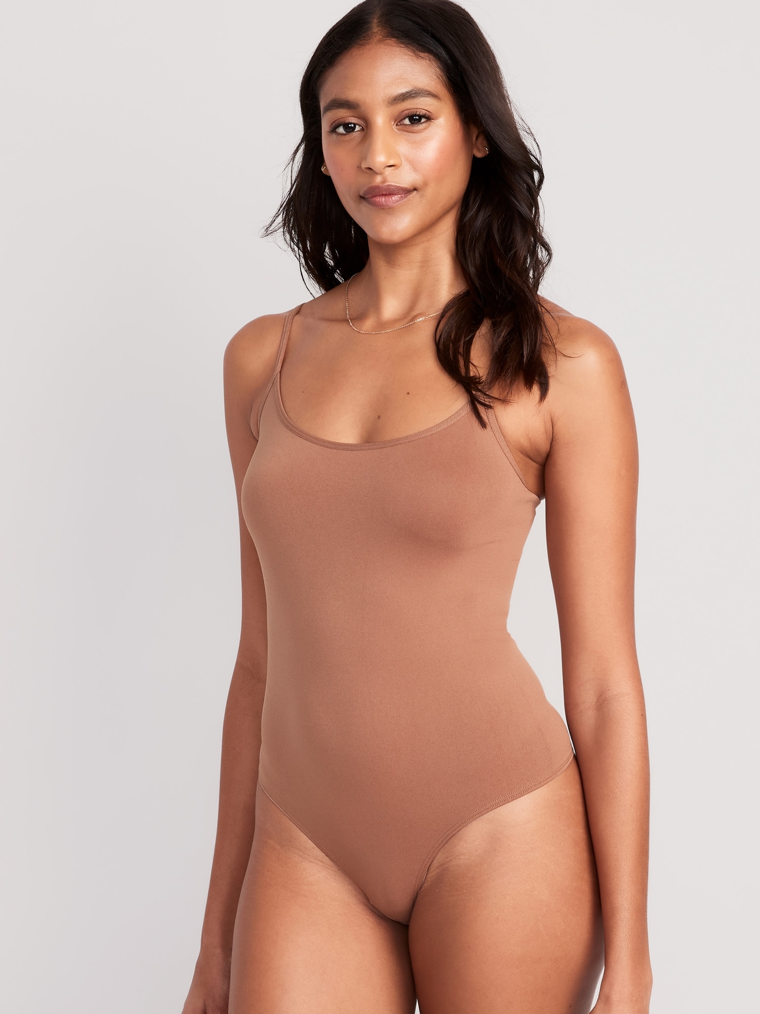Old Navy Seamless Cami Bodysuit for Women brown. 1