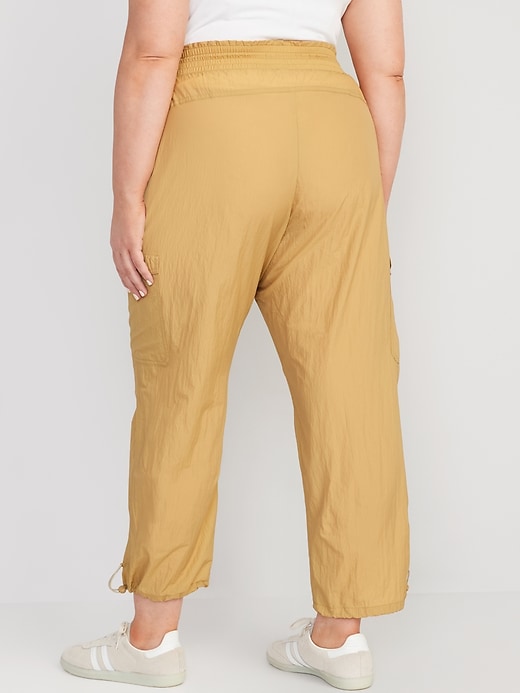 Image number 8 showing, High-Waisted Parachute Cargo Jogger Ankle Pants