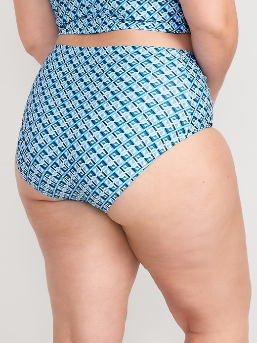 Image number 6 showing, High-Waisted Printed Ruched Bikini Swim Bottoms