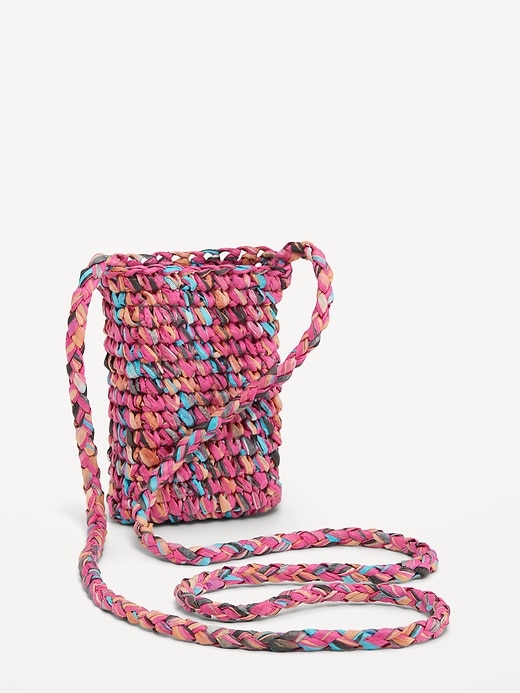 View large product image 1 of 2. Straw-Paper Crochet Crossbody Bag for Women