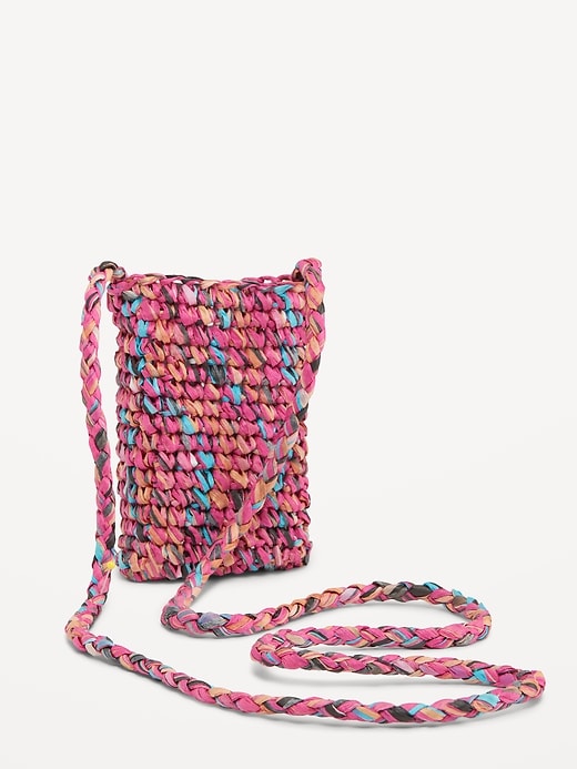 View large product image 2 of 2. Straw-Paper Crochet Crossbody Bag for Women