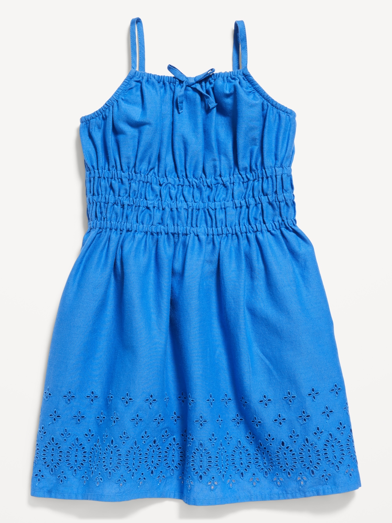 Old Navy Sleeveless Tie-Front Cutwork Dress for Toddler Girls blue. 1