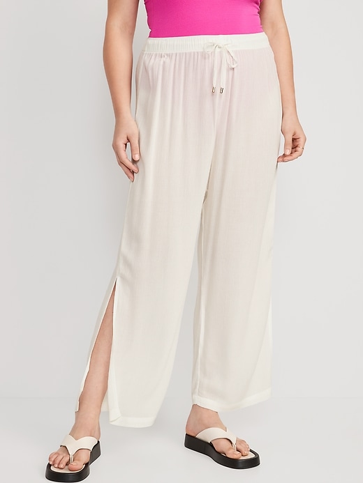 Image number 5 showing, High-Waisted Lightweight Wide-Leg Cover-Up Pants