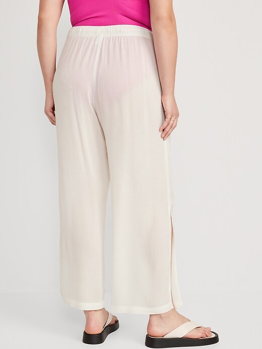 Image number 6 showing, High-Waisted Lightweight Wide-Leg Cover-Up Pants