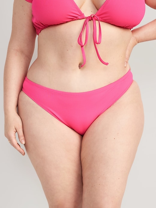 Image number 7 showing, High-Waisted French-Cut Ribbed Bikini Swim Bottoms