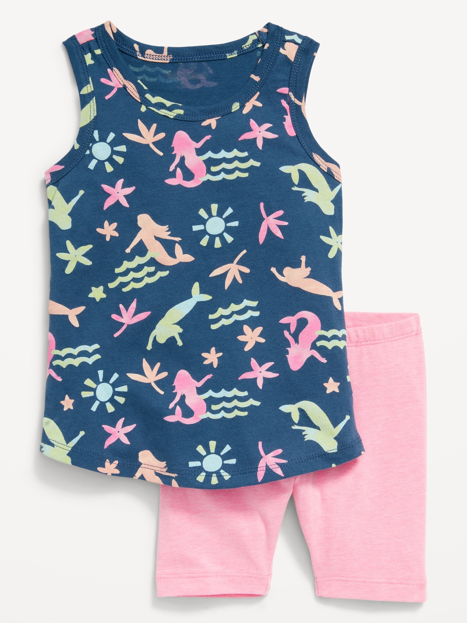 Old Navy Jersey Tank Top and Shorts Set for Toddler Girls green. 1