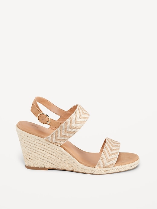 Open-Toe Braided Straw Espadrille Wedge Sandals | Old Navy