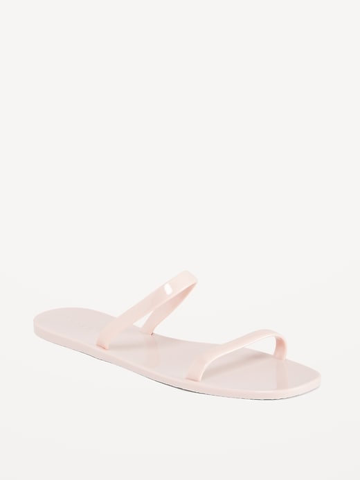 View large product image 1 of 1. Shiny-Jelly Slide Sandals