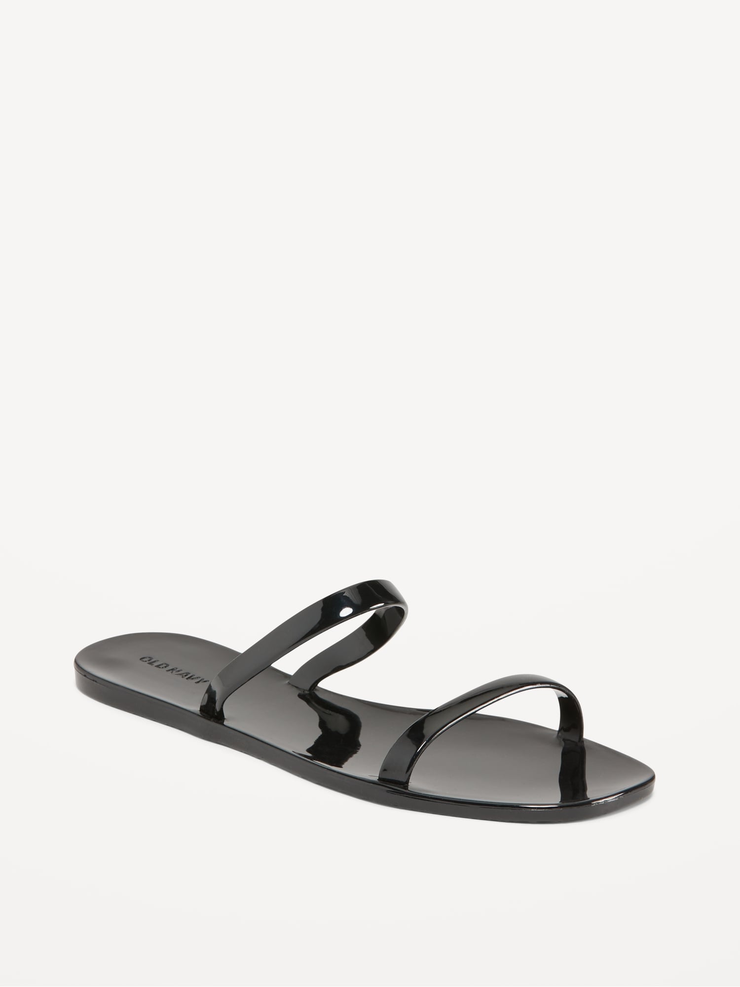 Old Navy Shiny-Jelly Slide Sandals for Women black. 1