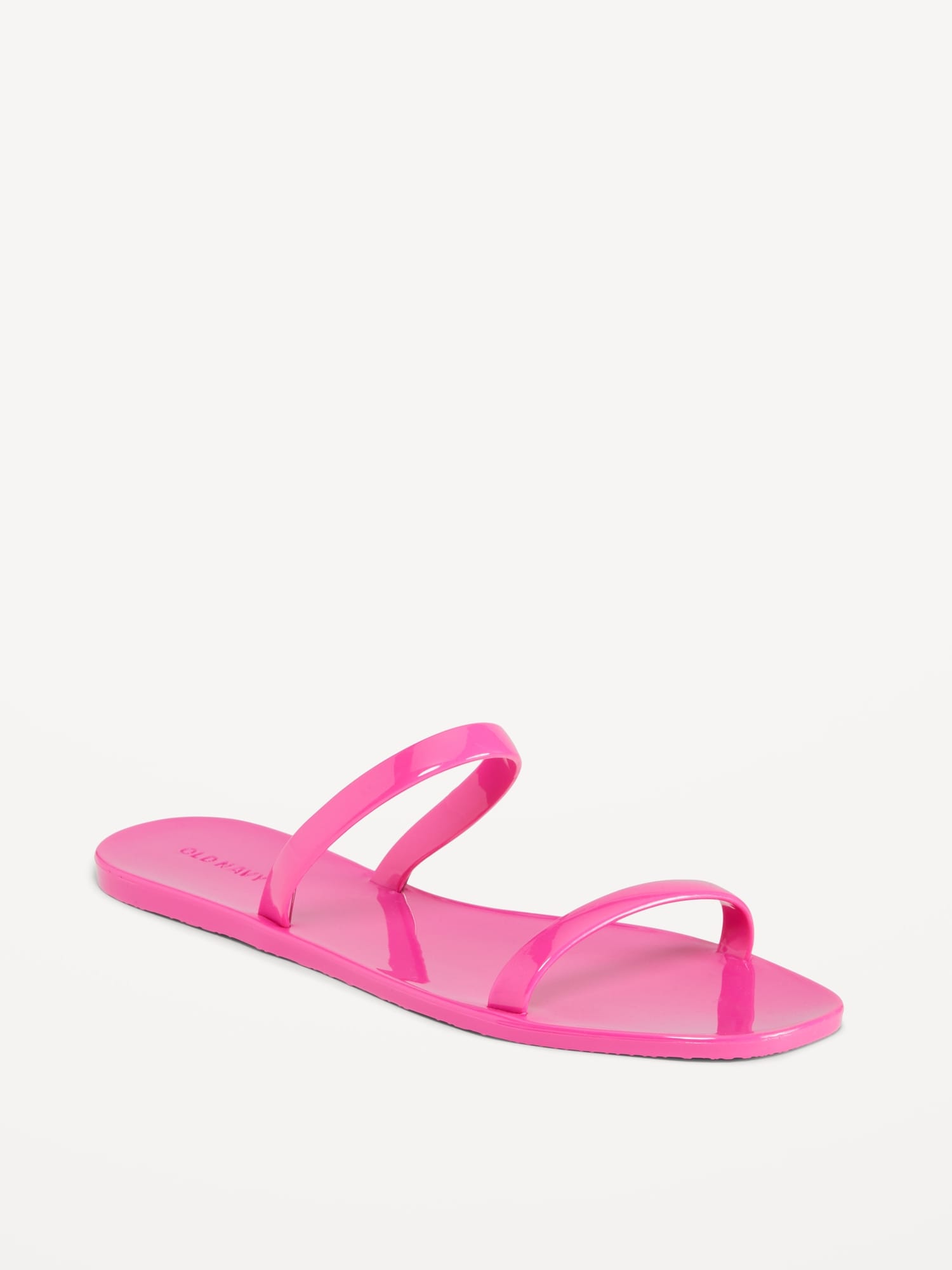 Old Navy Shiny-Jelly Slide Sandals for Women pink - 650610082