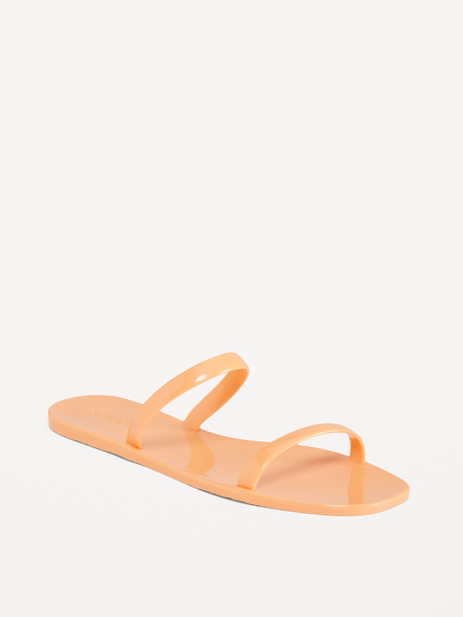 Old Navy Shiny-Jelly Slide Sandals orange. 1