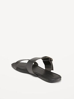 Faux leather double strap sales sandals