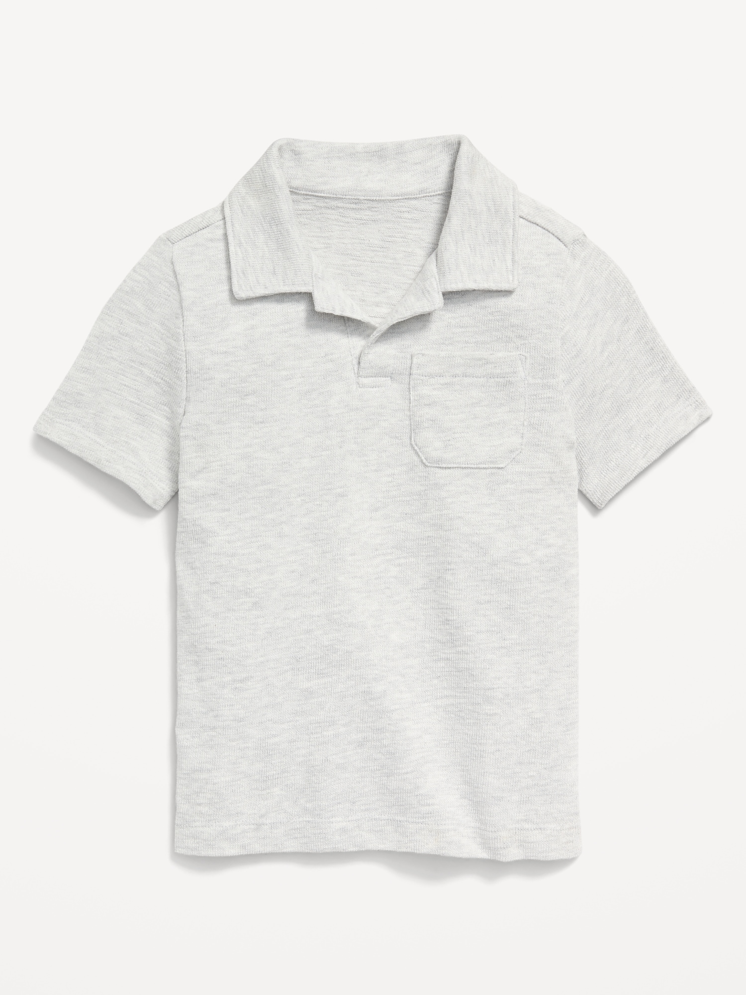 Old Navy Textured-Knit Pocket Polo for Toddler Boys gray. 1