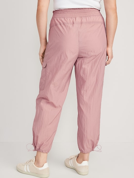 Image number 6 showing, High-Waisted Parachute Cargo Jogger Ankle Pants