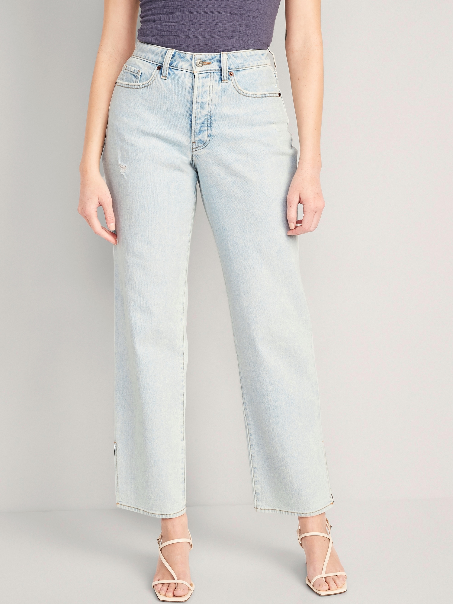 Curvy Button-Fly High-Waisted OG Loose Side-Split Jeans