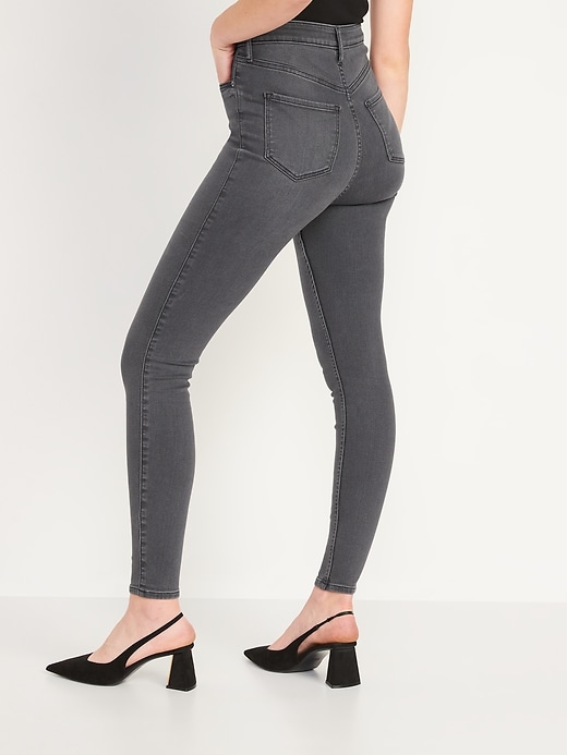 Image number 2 showing, Higher High-Waisted Rockstar 360° Stretch Gray-Wash Super Skinny Jeans