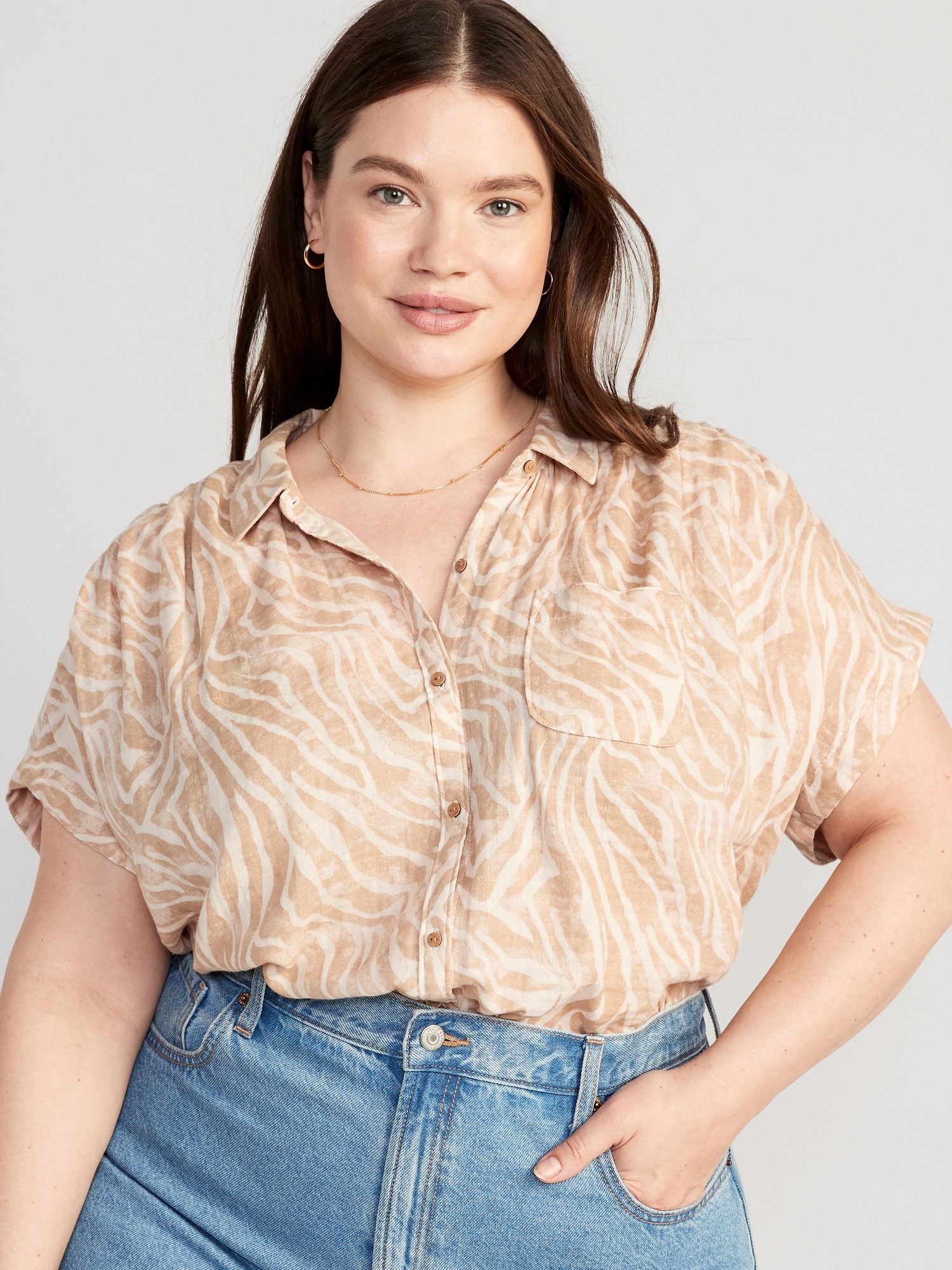 Printed Dolman-Sleeve Pocket Blouse for Women | Old Navy