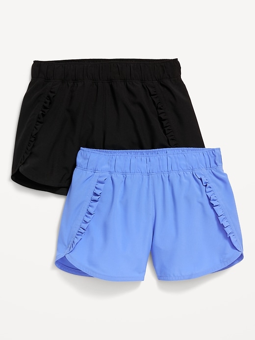 View large product image 1 of 2. Ruffle-Front Dolphin-Hem Run Shorts 2-Pack for Girls