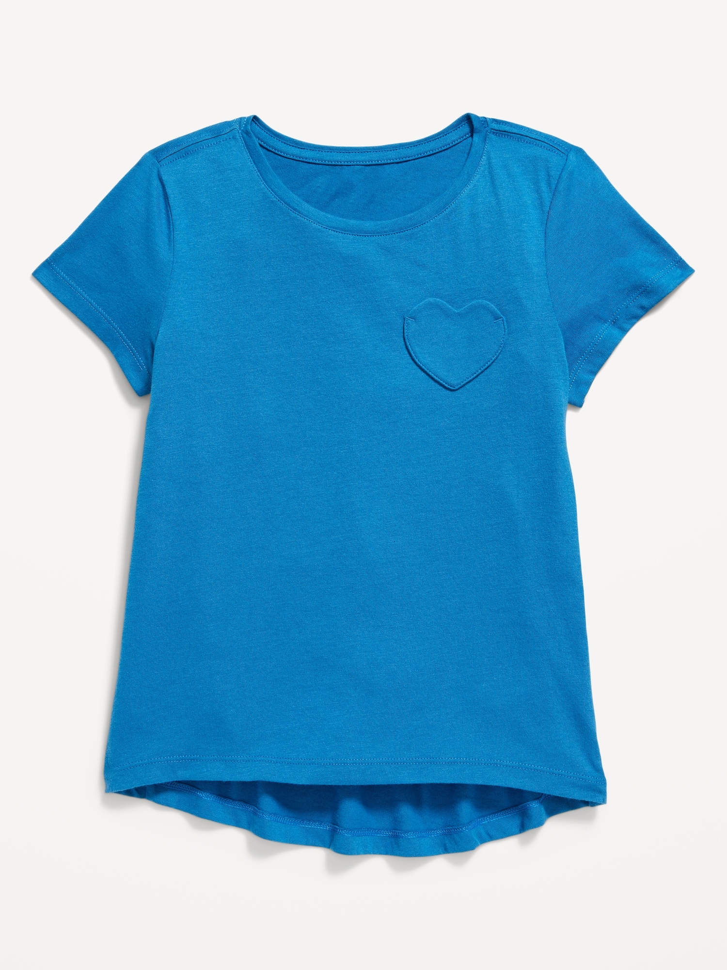 Old Navy Softest Short-Sleeve Heart-Pocket T-Shirt for Girls blue. 1