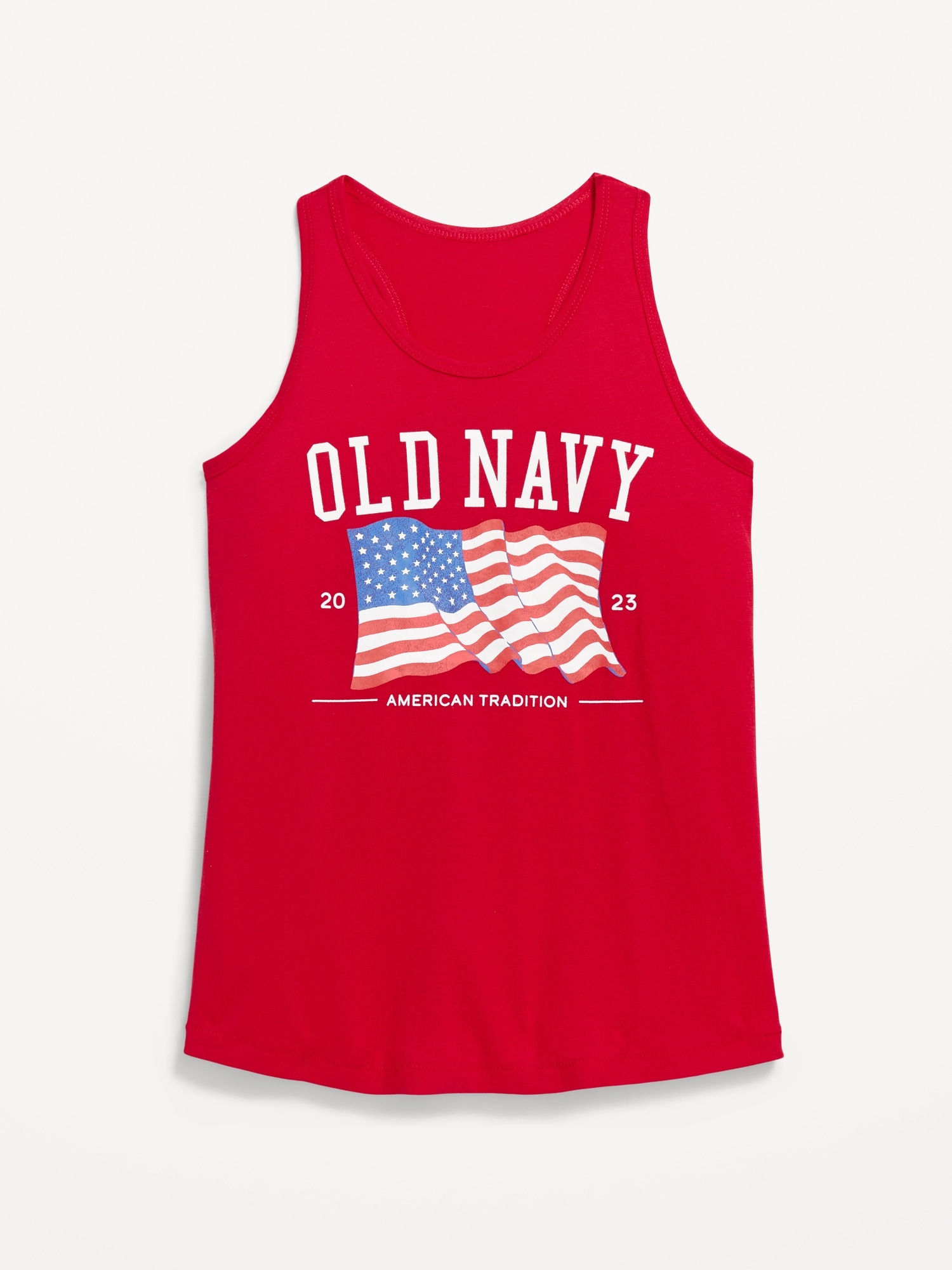 Old Navy Logo-Graphic Racerback Tank for Girls red. 1