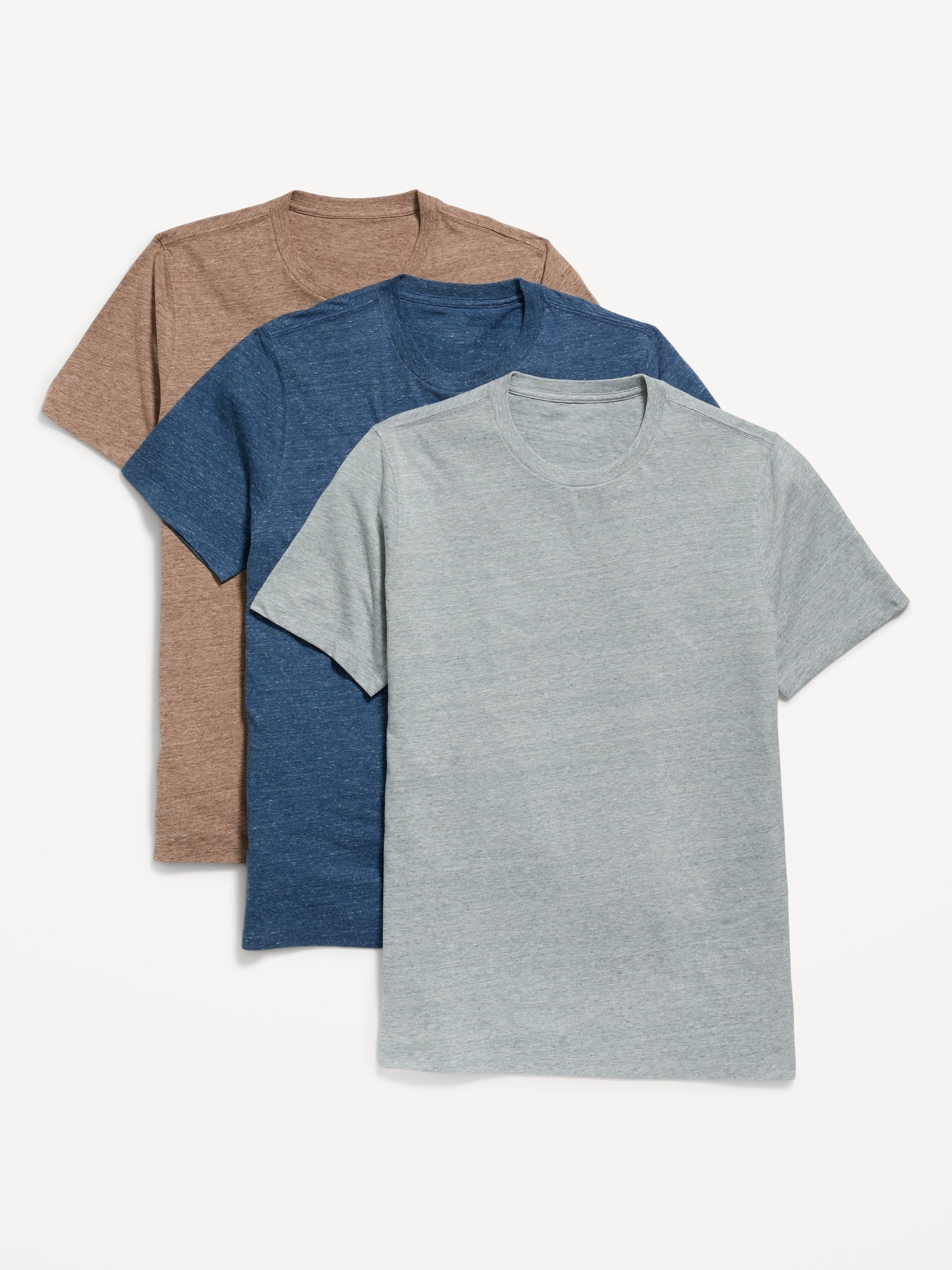 Old Navy Slub-Knit T-Shirt 3-Pack for Men beige. 1