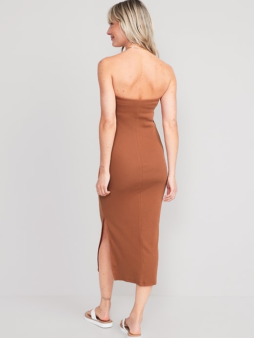 オールインワン・サロペット Dondup Fitted Blue Midi Dress With Ribbed Texture Dondup Fitted Blue Midi Dress With Ribbed Texture | THE LIST