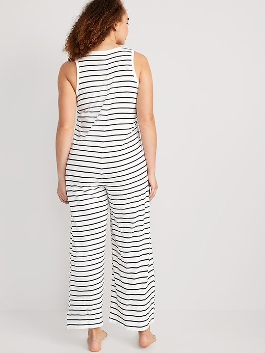 Image number 6 showing, Sunday Sleep Sleeveless Slub-Knit Henley Jumpsuit