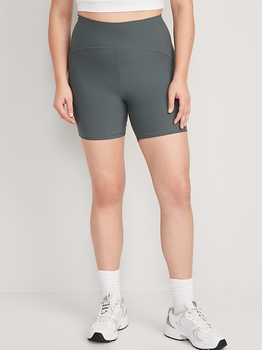 Image number 5 showing, Extra High-Waisted PowerLite Lycra® ADAPTIV Biker Shorts -- 6-inch inseam