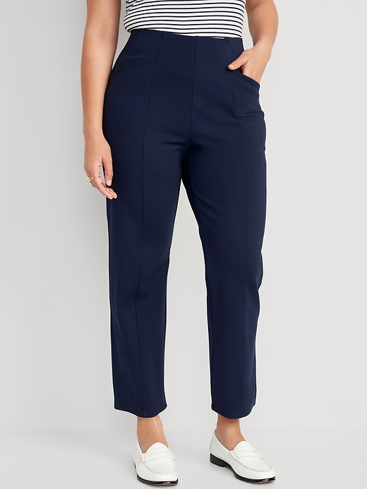 SLIM FIT HIGH WAISTED TROUSERS | Green | VILA®
