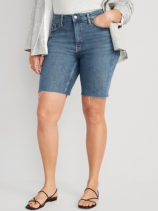 Image number 5 showing, High-Waisted OG Straight Cut-Off Jean Shorts -- 9-inch inseam