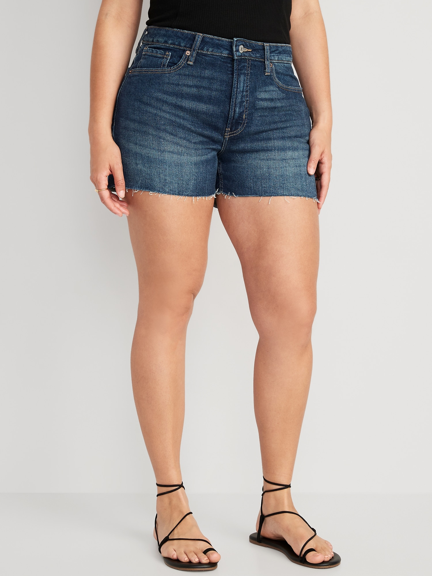 High-Waisted OG Straight Cut-Off Jean Shorts for Women -- 3-inch inseam