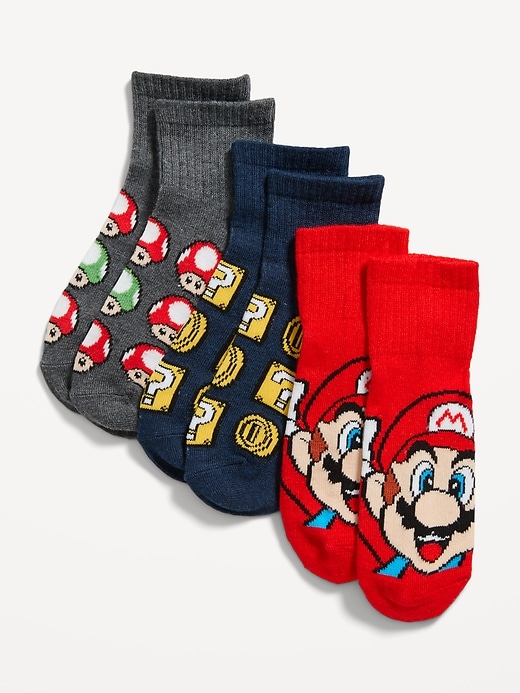 View large product image 1 of 1. Licensed Pop-Culture Quarter Crew Socks 3-Pack for Boys