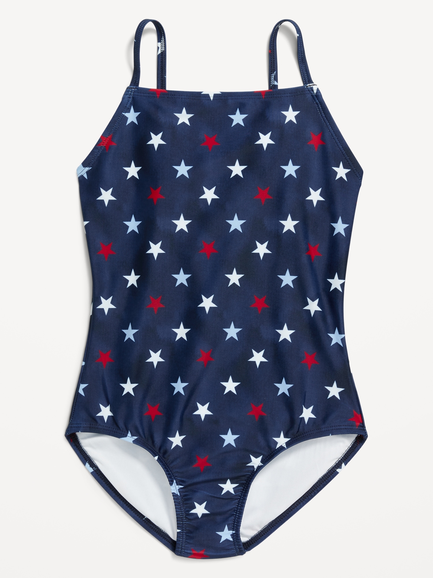 Old Navy - Printed Square-Neck Lattice-Back One-Piece Swimsuit for ...