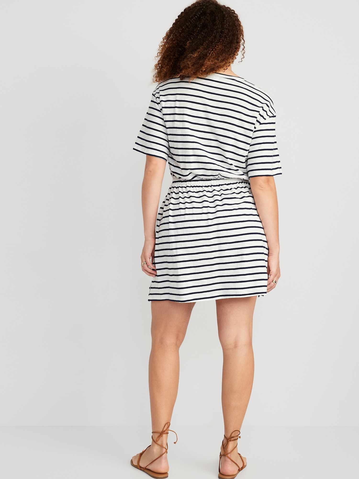 Waist-Defined Striped Mini Dress for Women | Old Navy