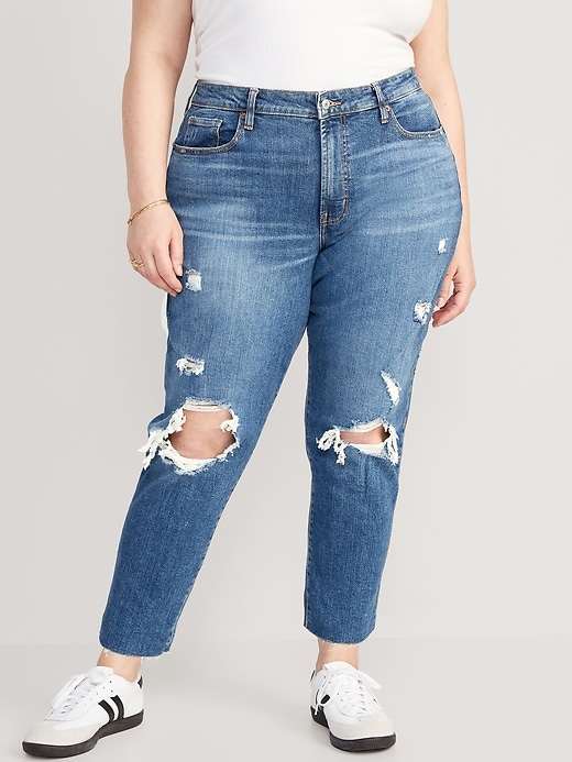 Image number 7 showing, Curvy High-Waisted OG Straight Ankle Jeans for Women