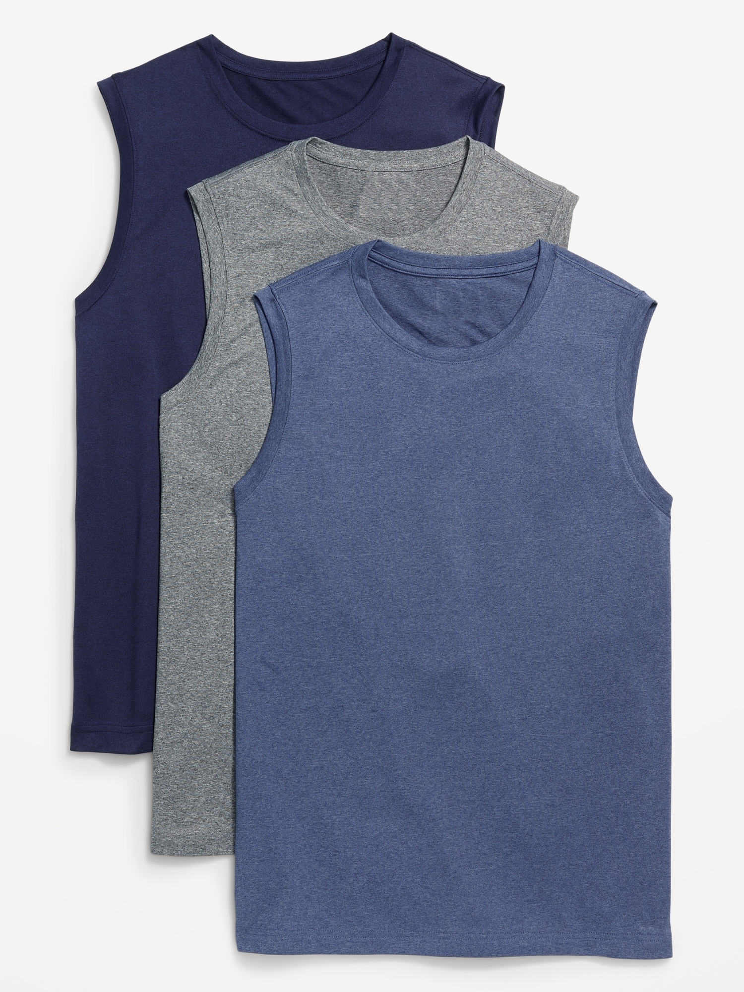 Old Navy Go-Fresh Odor-Control Tank Top 3-Pack for Men blue. 1