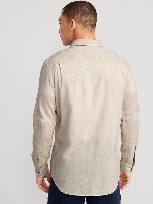 Image number 2 showing, Regular-Fit Everyday Non-Stretch Linen-Blend Shirt