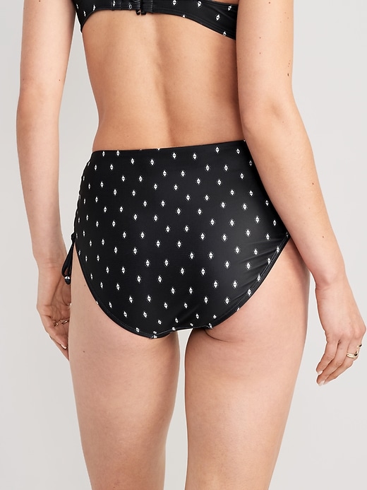 Image number 2 showing, High-Waisted Tie-Cinched Bikini Swim Bottoms
